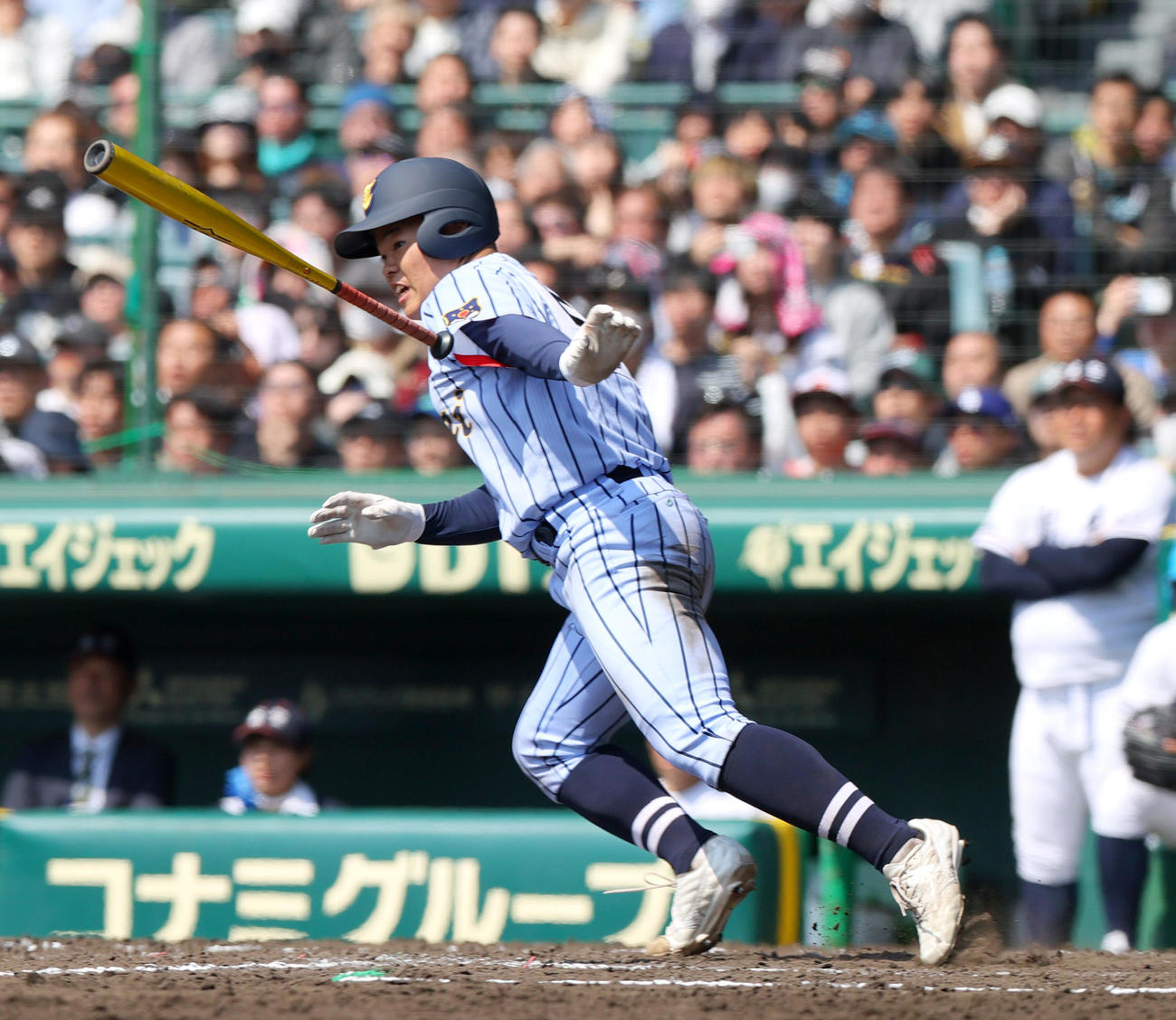 東海大札幌対日本航空石川　9回表東海大札幌2死一、二塁、太田勝馬は同点の左前適時打を放つ（撮影・上山淳一）