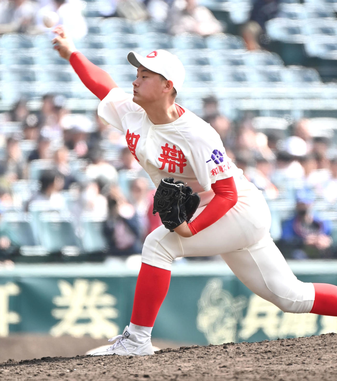 智弁和歌山対エナジックスポーツ　智弁和歌山3番手の宮口（撮影・石井愛子）