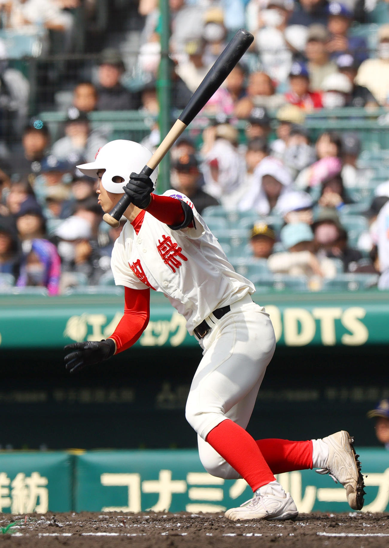 智弁和歌山対エナジックスポーツ　4回表智弁和歌山2死一、三塁、大谷は右前適時打を放つ（撮影・上山淳一）