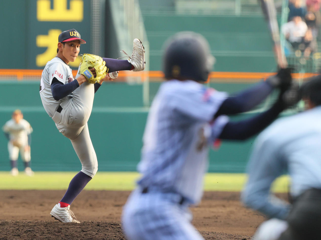 浦和実対東海大札幌　5回裏、浦和実エース石戸が登板する（撮影・上山淳一）