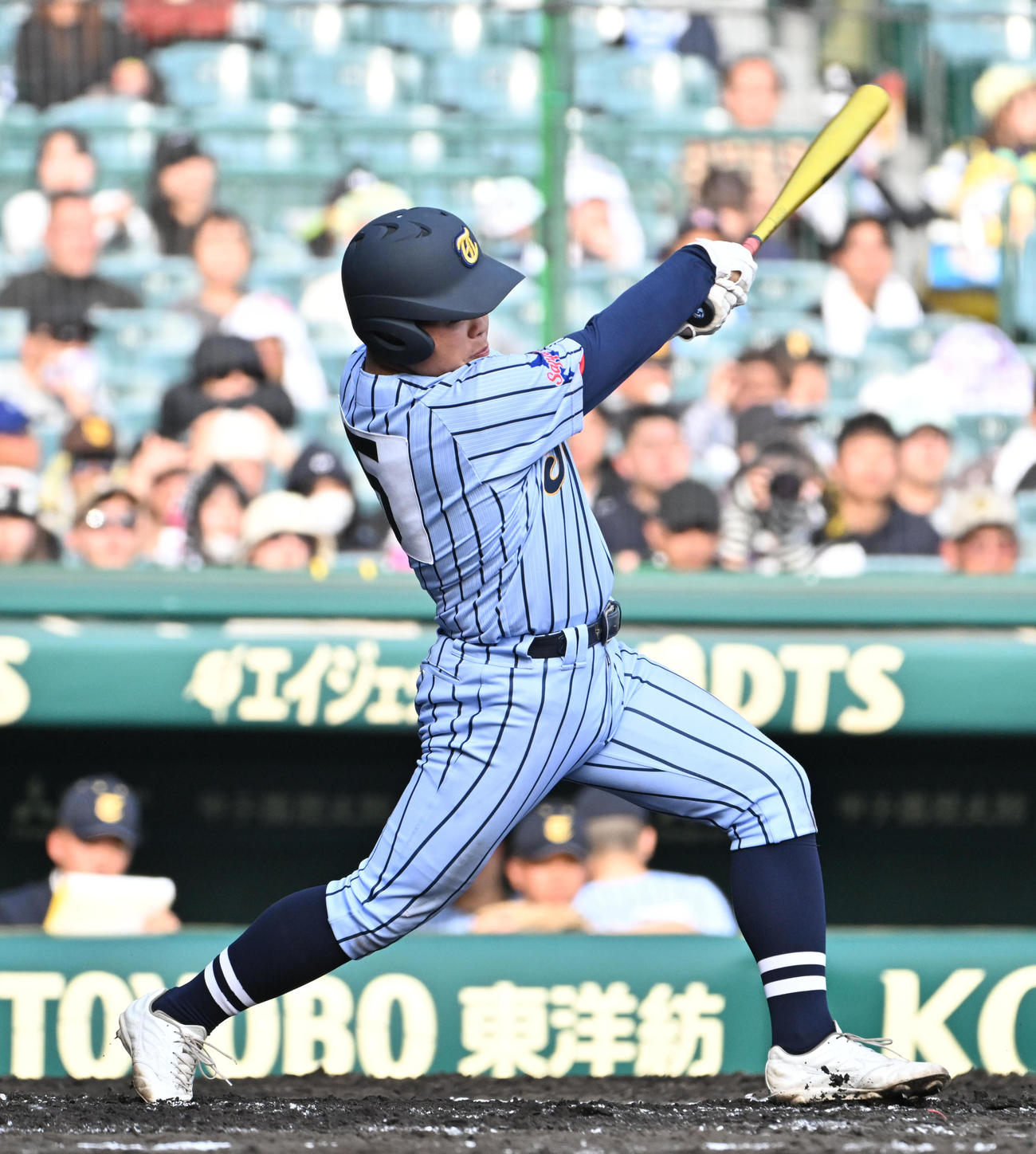 浦和実対東海大札幌　3回裏東海大札幌2死三塁　太田勝馬は左適時打を放つ（撮影・石井愛子）