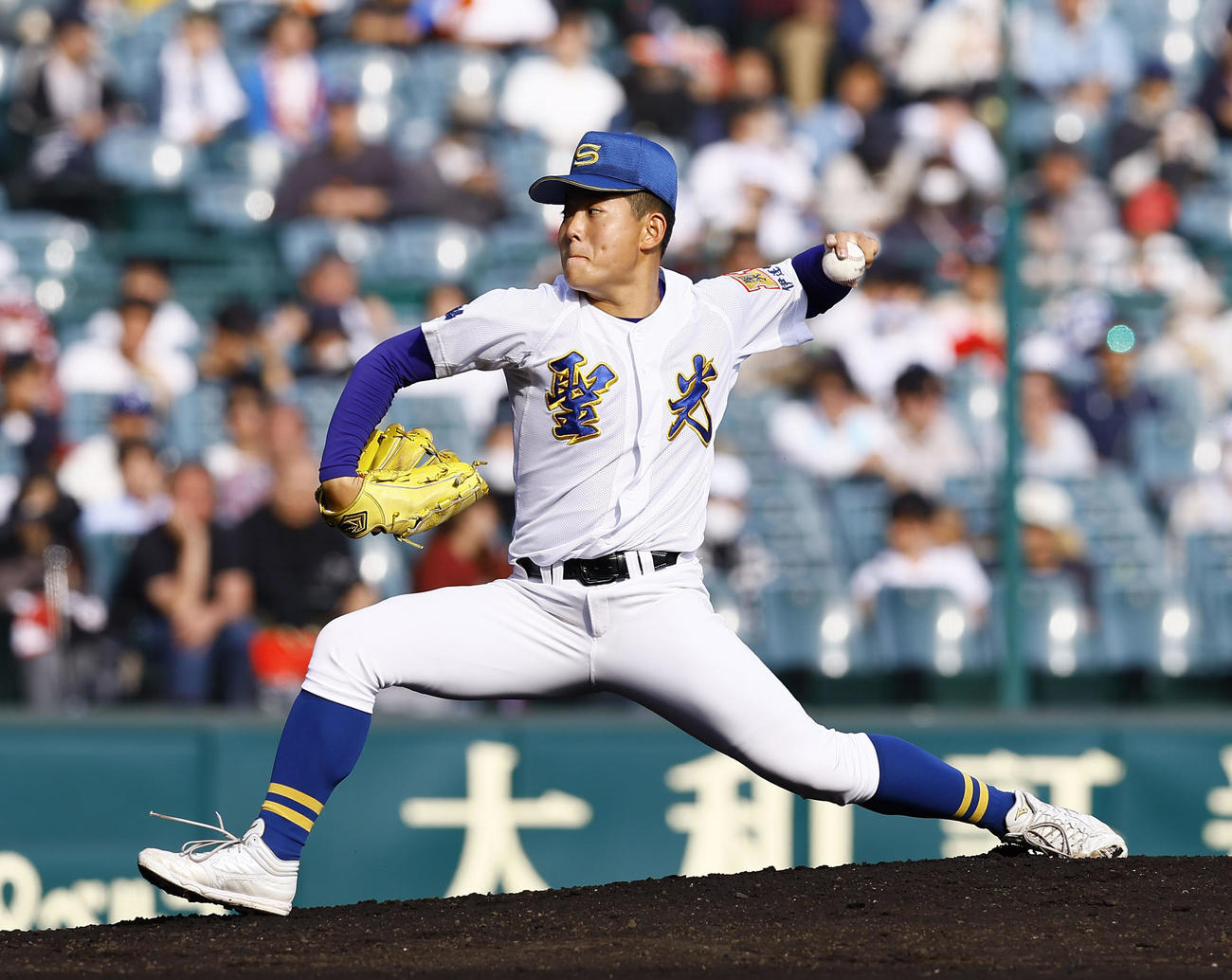 浦和実対聖光学院　聖光学院先発の古谷野（撮影・藤尾明華）