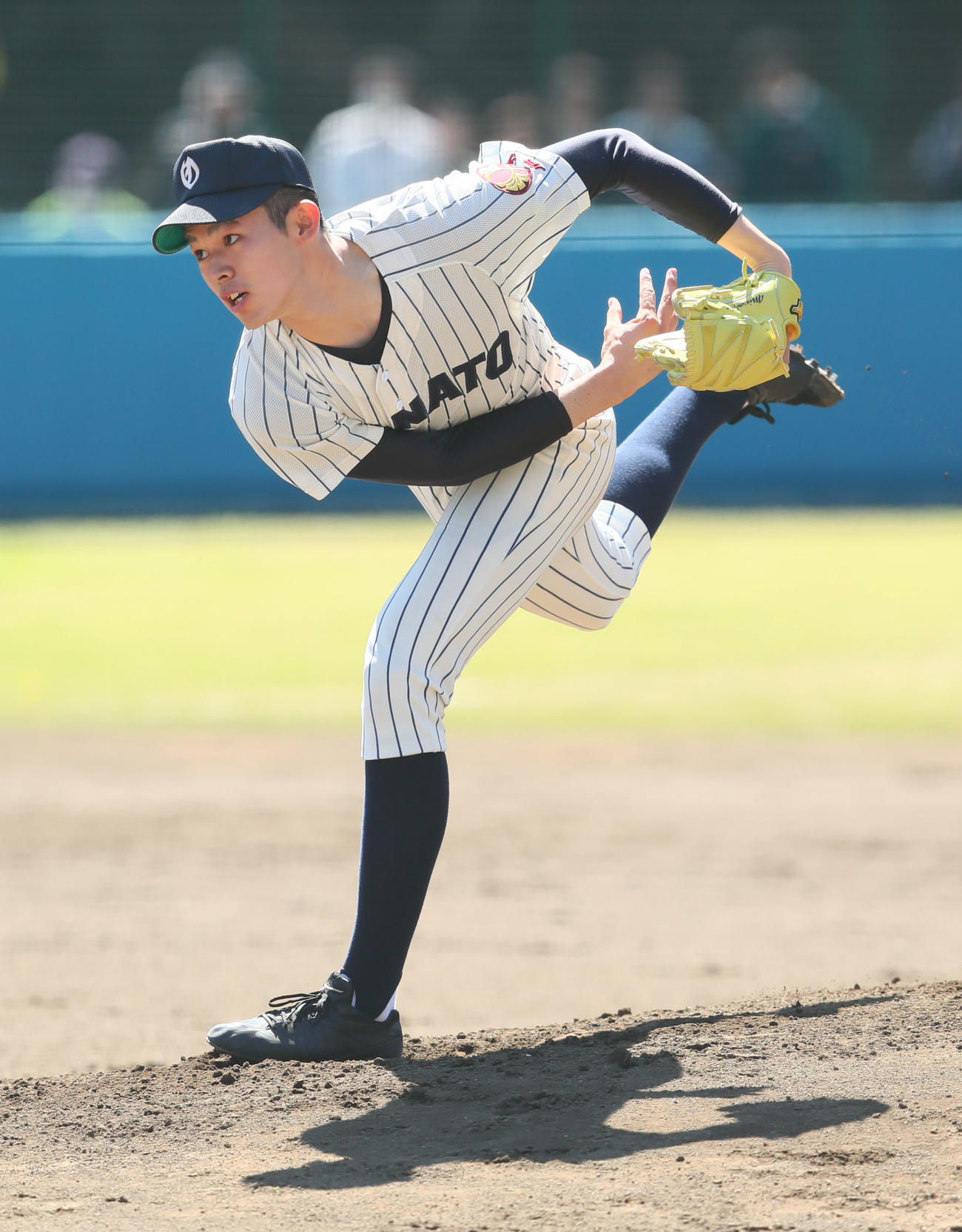 春季高校野球岩手県大会・沿岸南地区予選　2回戦　住田対大船渡　力投する大船渡・佐々木朗希＝2019年5月3日