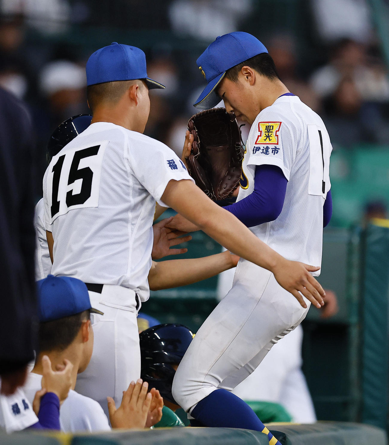 浦和実対聖光学院　10回途中、降板する聖光学院・大嶋（撮影・藤尾明華）