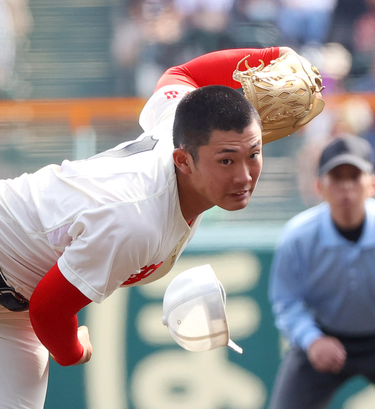 浦和実対智弁和歌山　力投する智弁和歌山先発の渡辺（撮影・上山淳一）