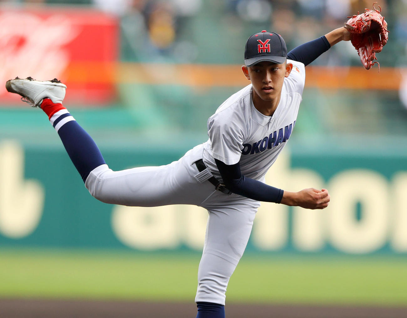 健大高崎対横浜　横浜先発の織田（撮影・上山淳一）