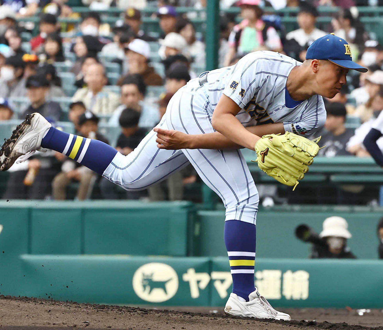 健大高崎対横浜　健大高崎先発の下重（撮影・上田博志）
