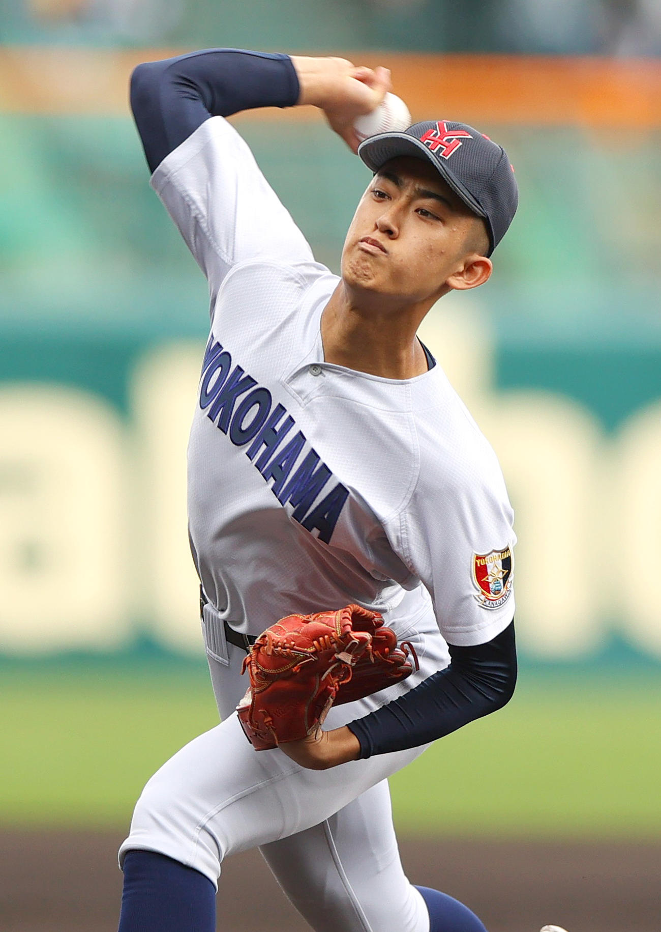 健大高崎対横浜　横浜先発の織田（撮影・上山淳一）