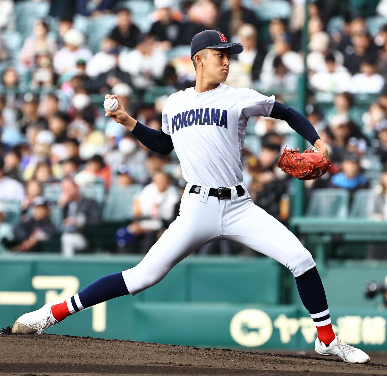 健大高崎対横浜　横浜先発の織田（撮影・上田博志）