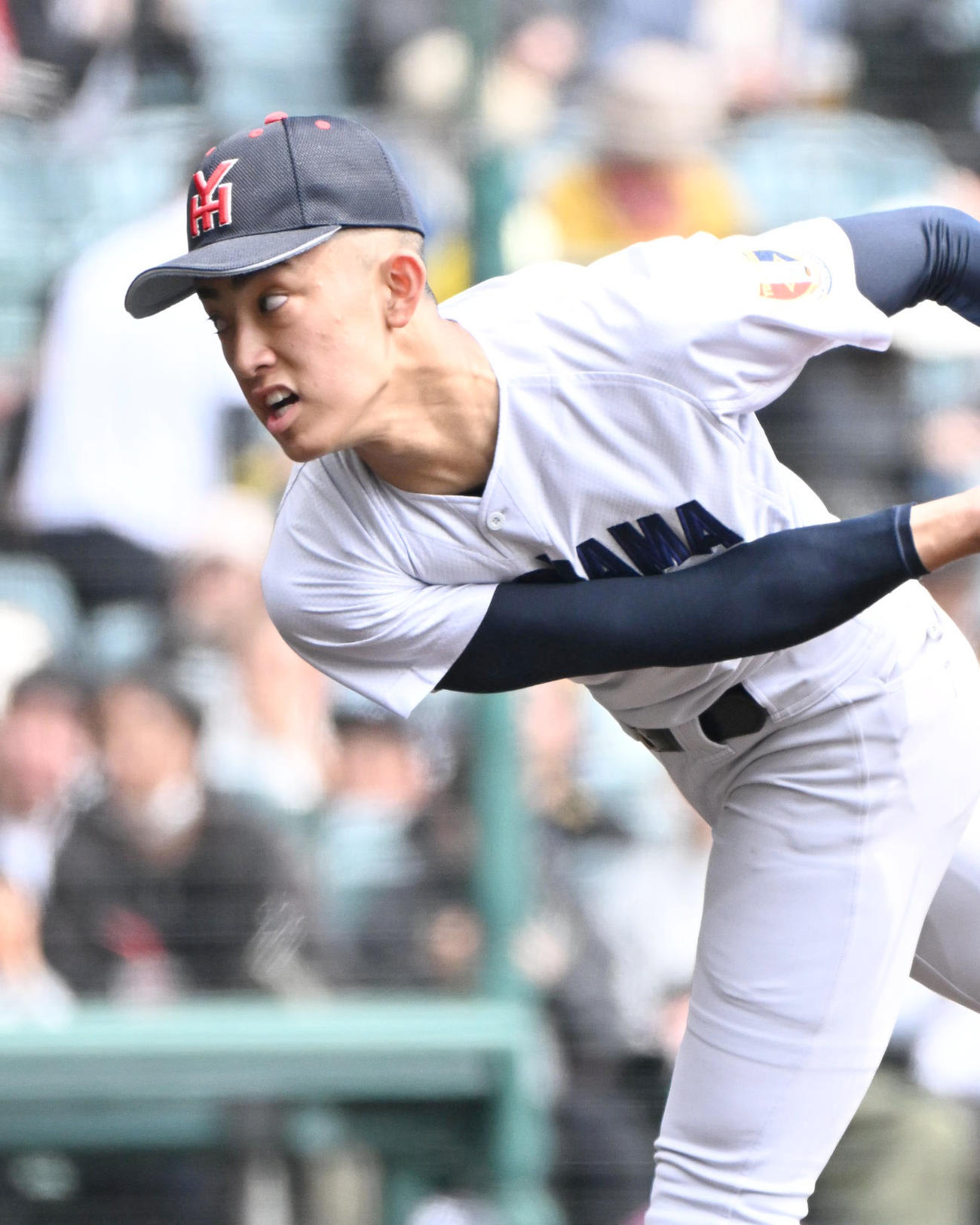 健大高崎対横浜　横浜先発の織田（撮影・石井愛子）