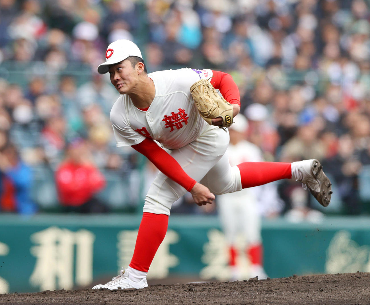 智弁和歌山対横浜　智弁和歌山先発の渡辺（撮影・上山淳一）