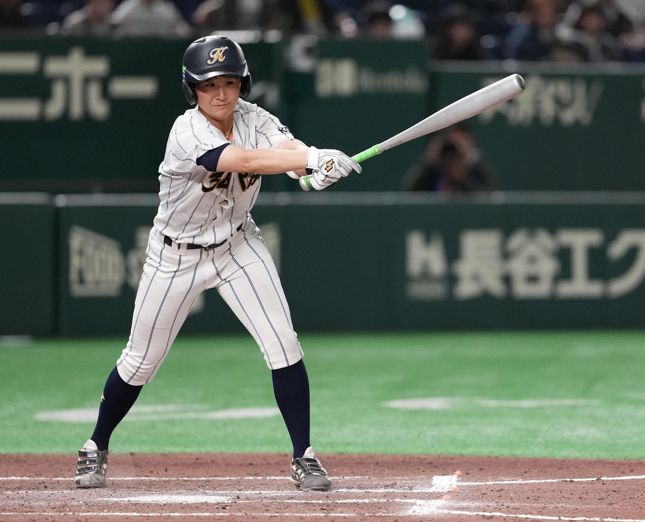 神戸弘陵対履正社　6回表神戸弘陵1死三塁、右前適時打を放つ山本（撮影・鈴木みどり）