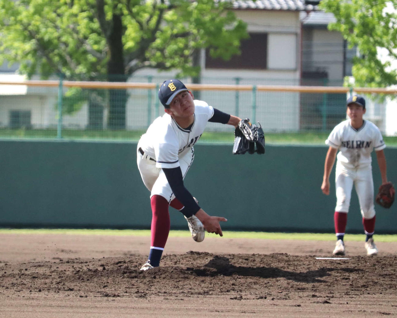 春季近畿地区大会和歌山県予選決勝　星林対智弁和歌山　先発した、星林の則藤（撮影・中島麗）