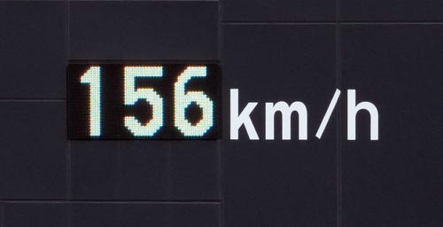 東海大菅生対健大高崎　6回からマウンドに上がり156キロをマークした健大高崎・石垣元（撮影・たえ見朱実）