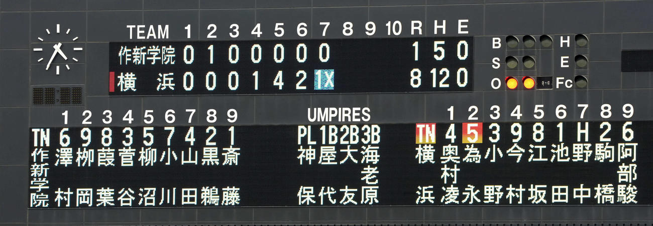 作新学院対横浜　作新学院にコールド勝ちした横浜（撮影・たえ見朱実）