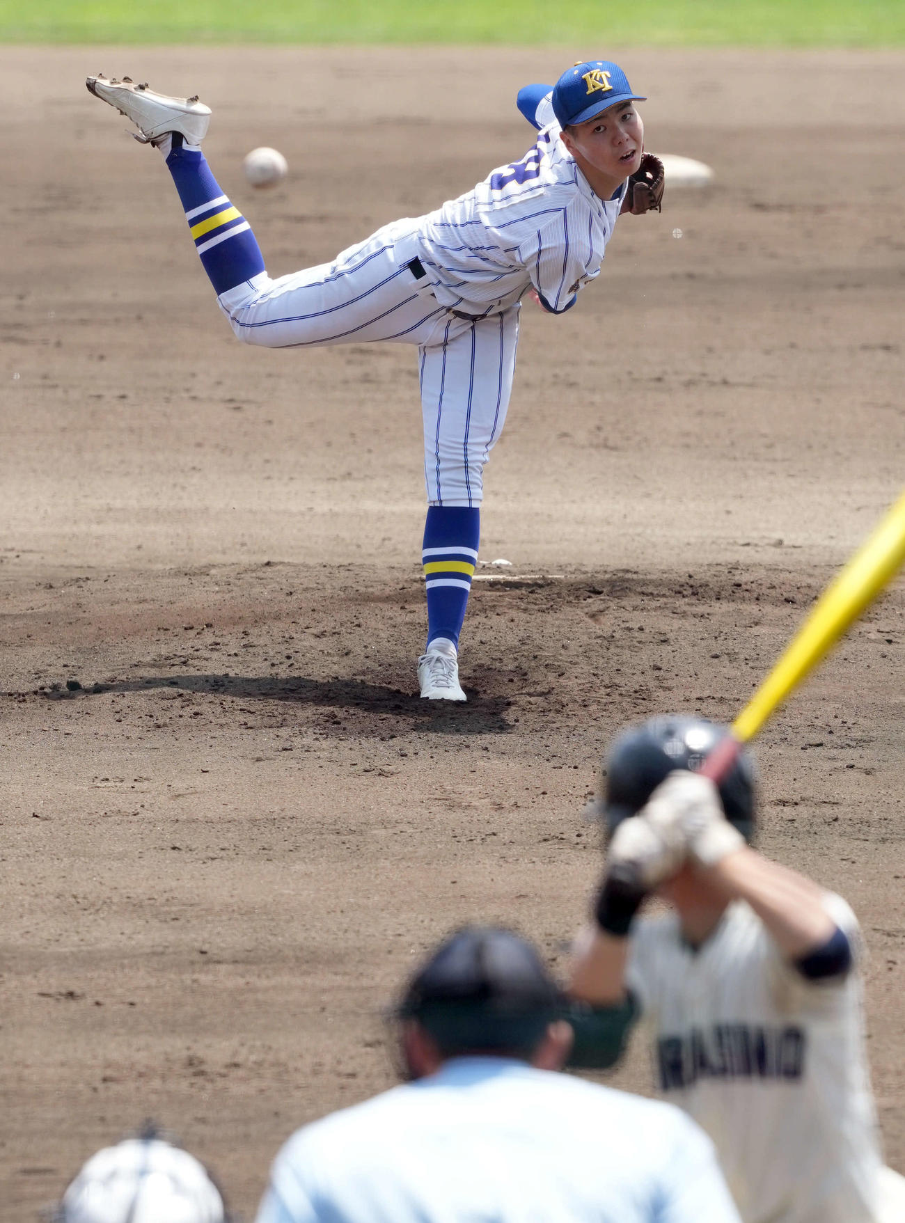 習志野対健大高崎　健大高崎の先発石垣聡（撮影・たえ見朱実）