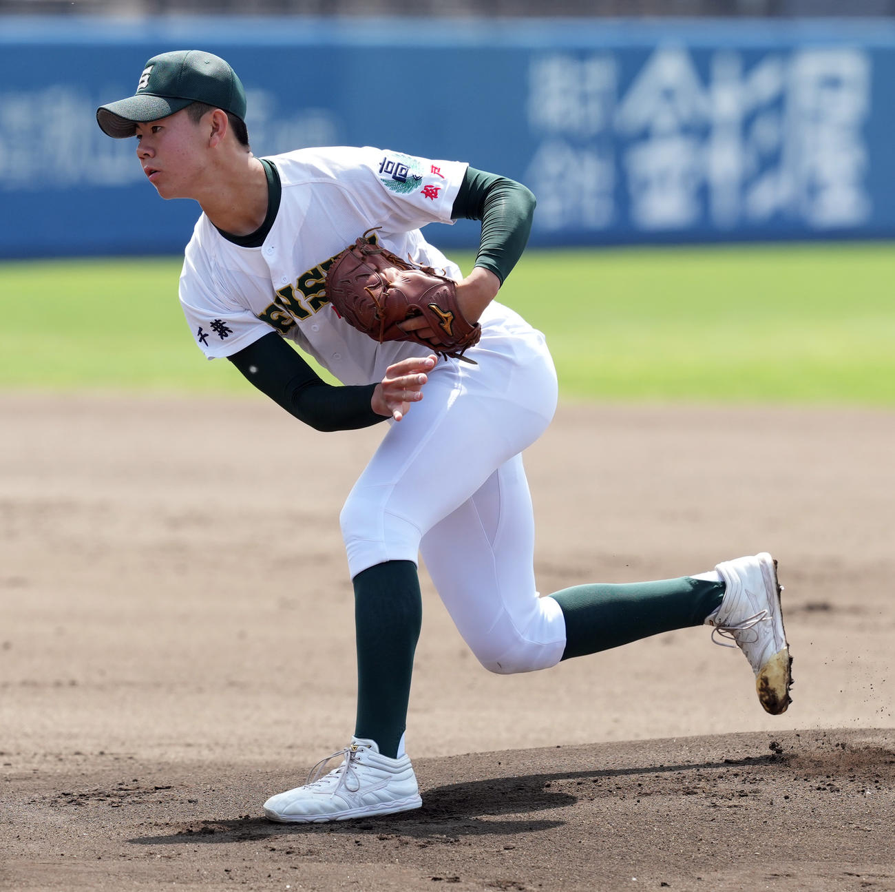 桐生第一対専大松戸　専大松戸の先発田中（撮影・たえ見朱実）