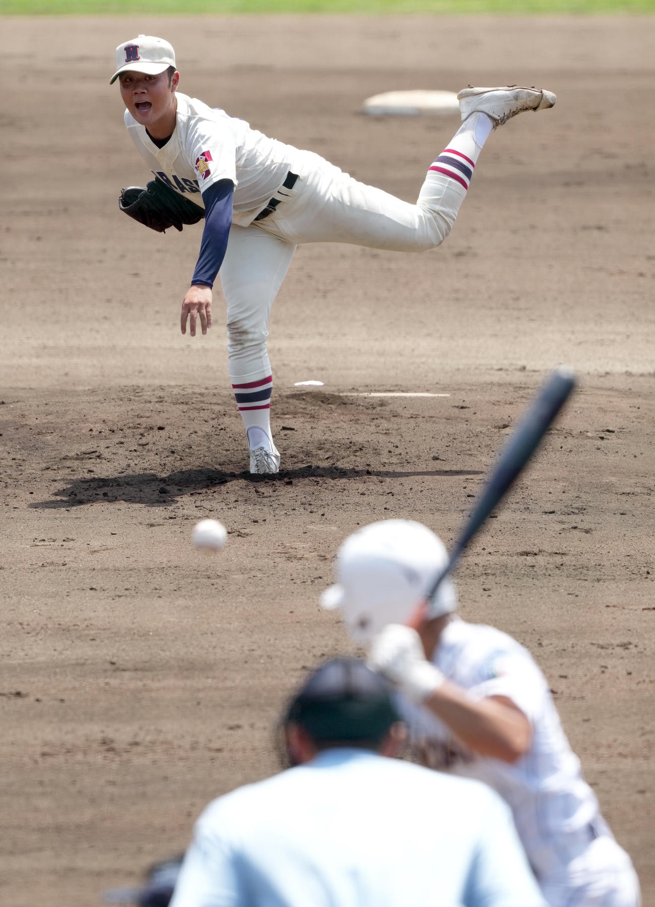 習志野対健大高崎　習志野の先発安田（撮影・たえ見朱実）