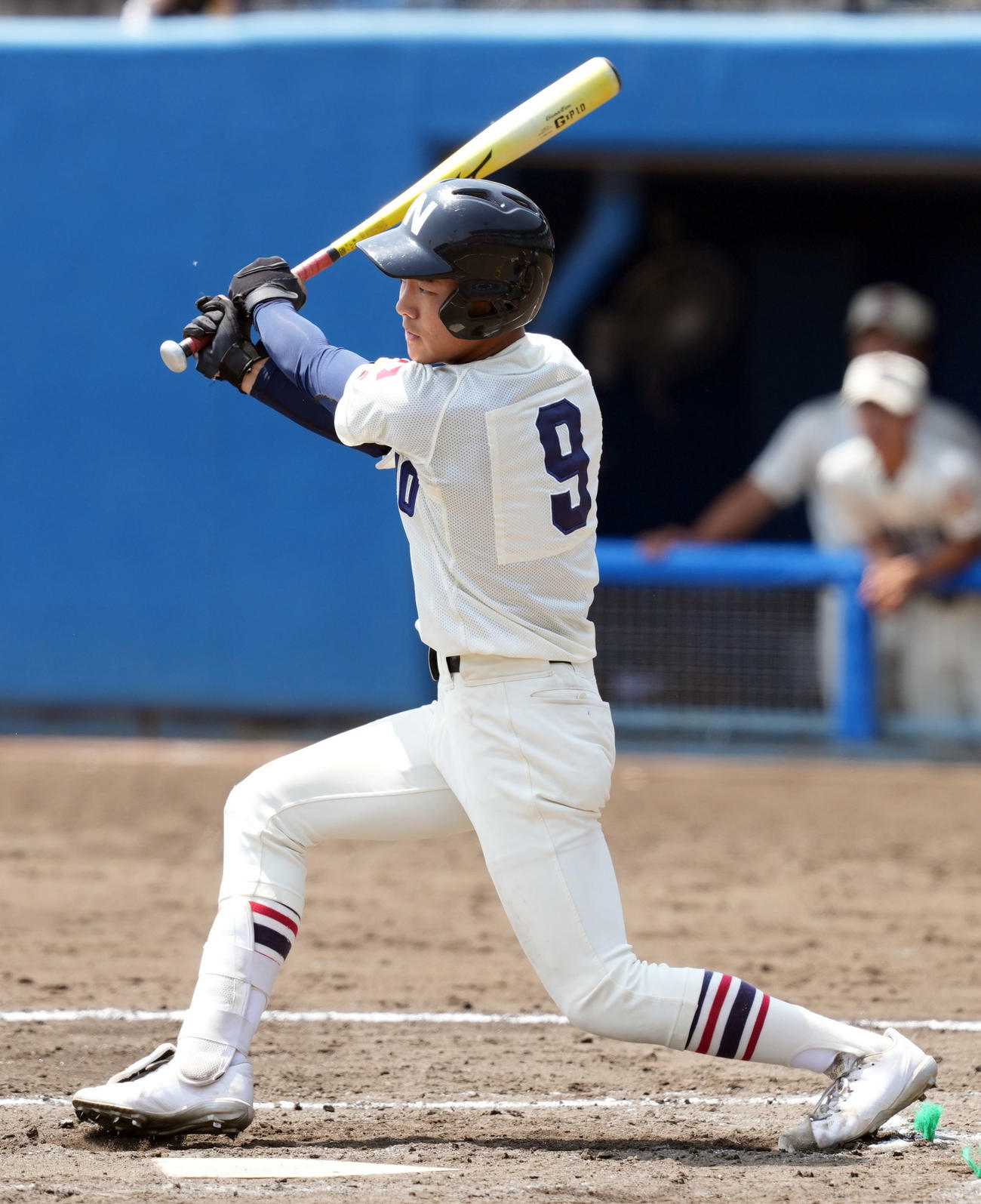 習志野対健大高崎　2回裏習志野1死一、三塁、先制の適時打を放つ林（撮影・たえ見朱実）