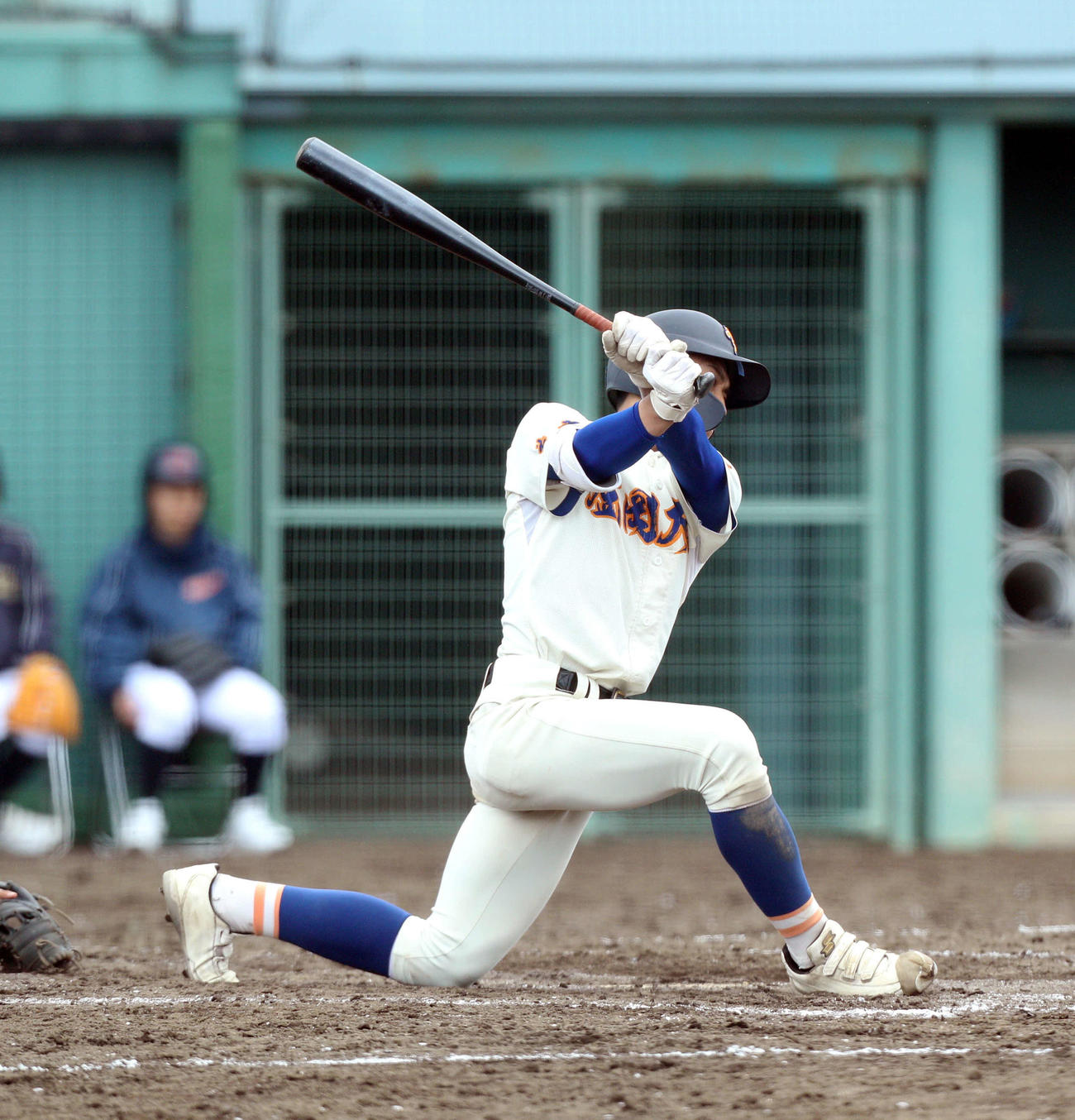4月30日盛岡商戦、2安打2打点の盛岡大付・許（撮影・木村有優）