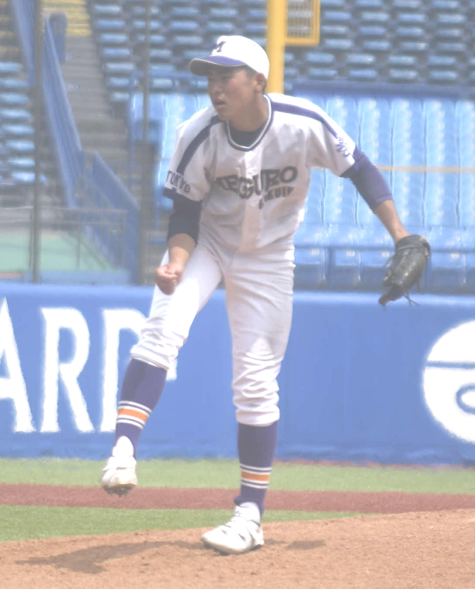 目黒学院先発の渡辺（撮影・平山連）