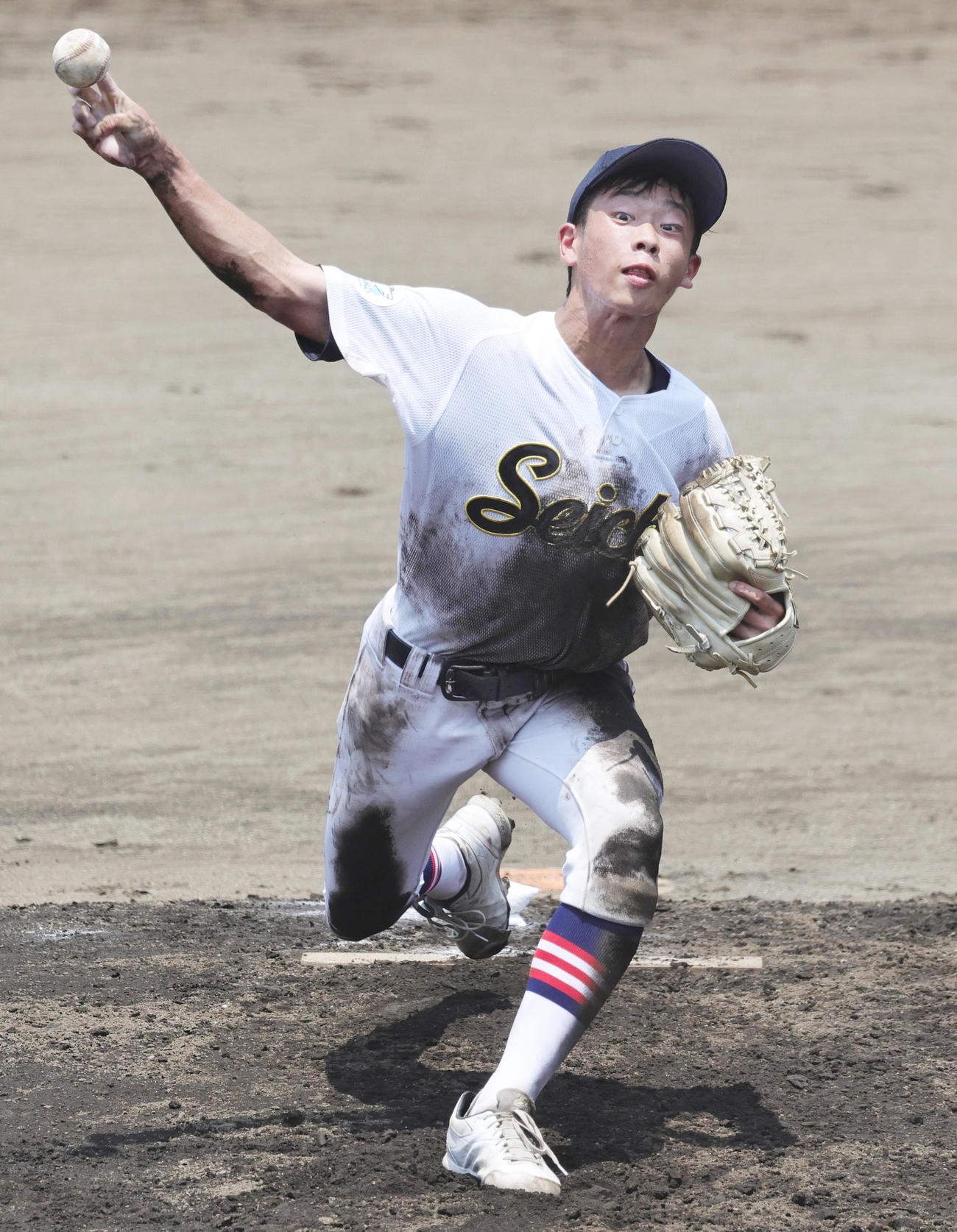 青鳥特別支援対上水　青鳥特別支援先発の禰宜田（撮影・野上伸悟）