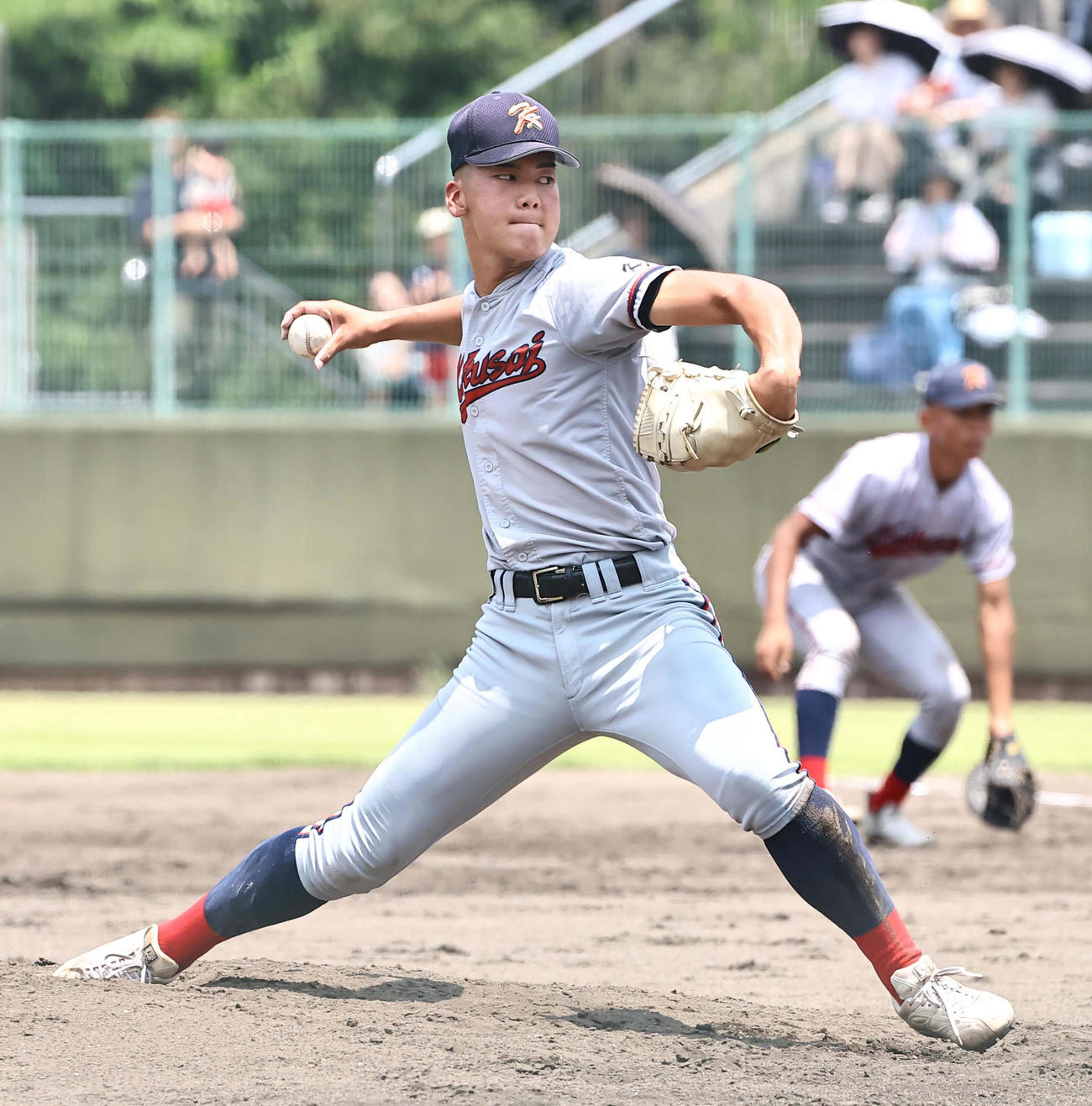 西舞鶴対京都国際　完投勝利した京都国際先発の酒谷（撮影・上田博志）