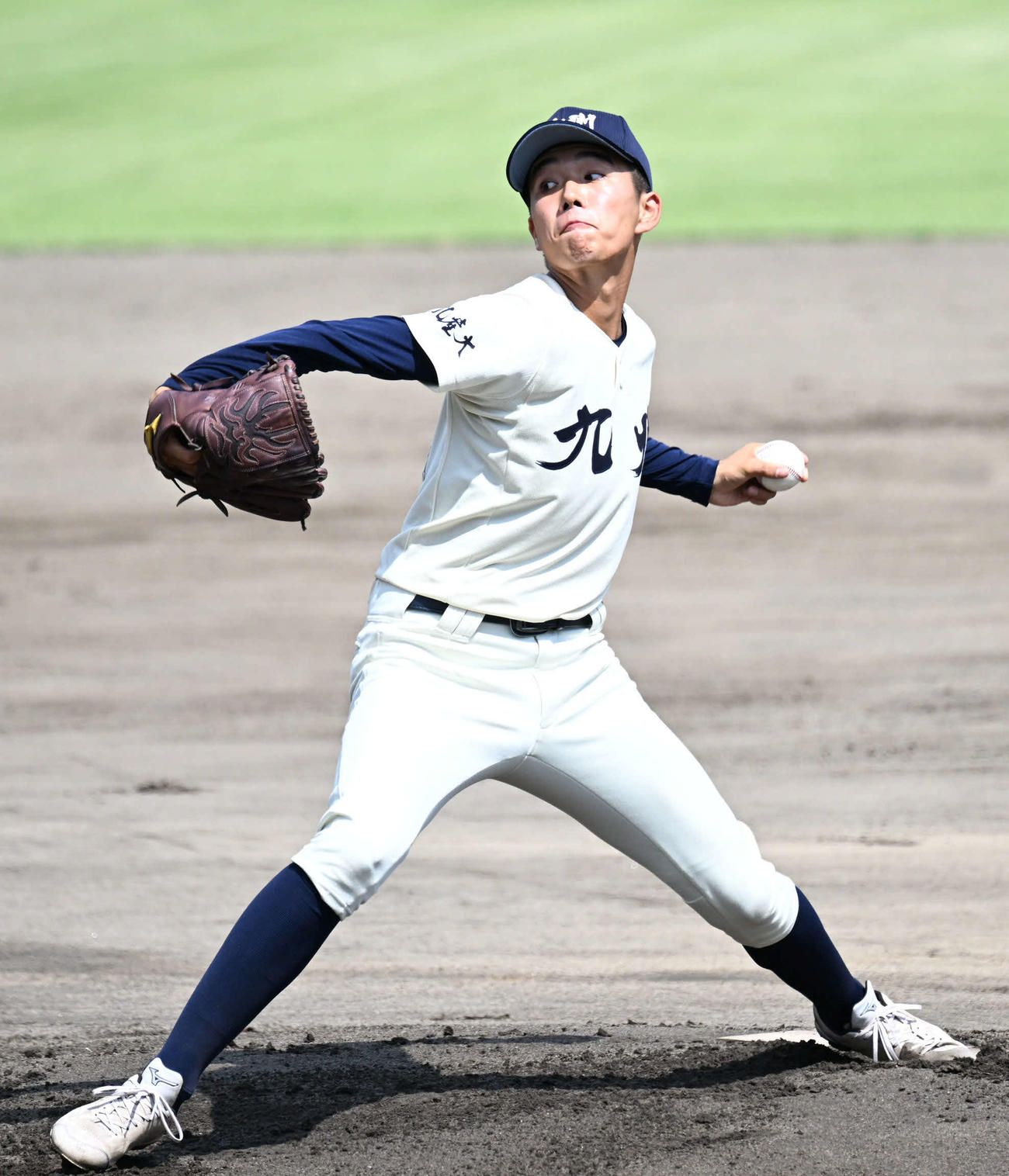 沖学園対九産大九州　九産大九州先発の中原（撮影・林敢治）