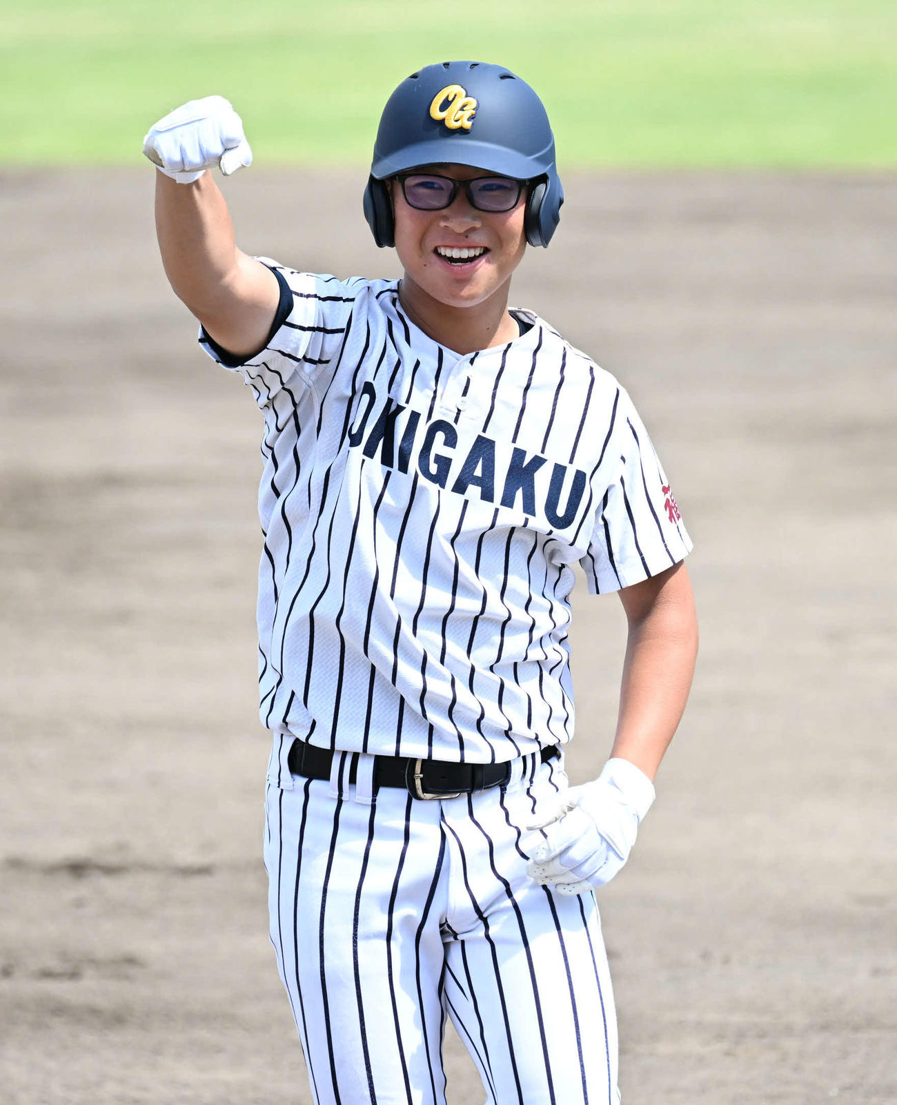 沖学園対九産大九州　1回表沖学園2死二、三塁、幸田は先制適時打を放つ（撮影・林敢治）