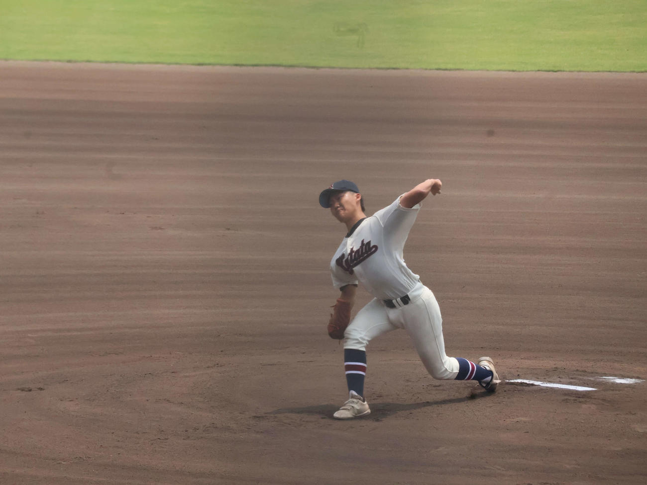大津対堅田　マウンドに上がった堅田・辻田亮輔（撮影・溝淵千夏）
