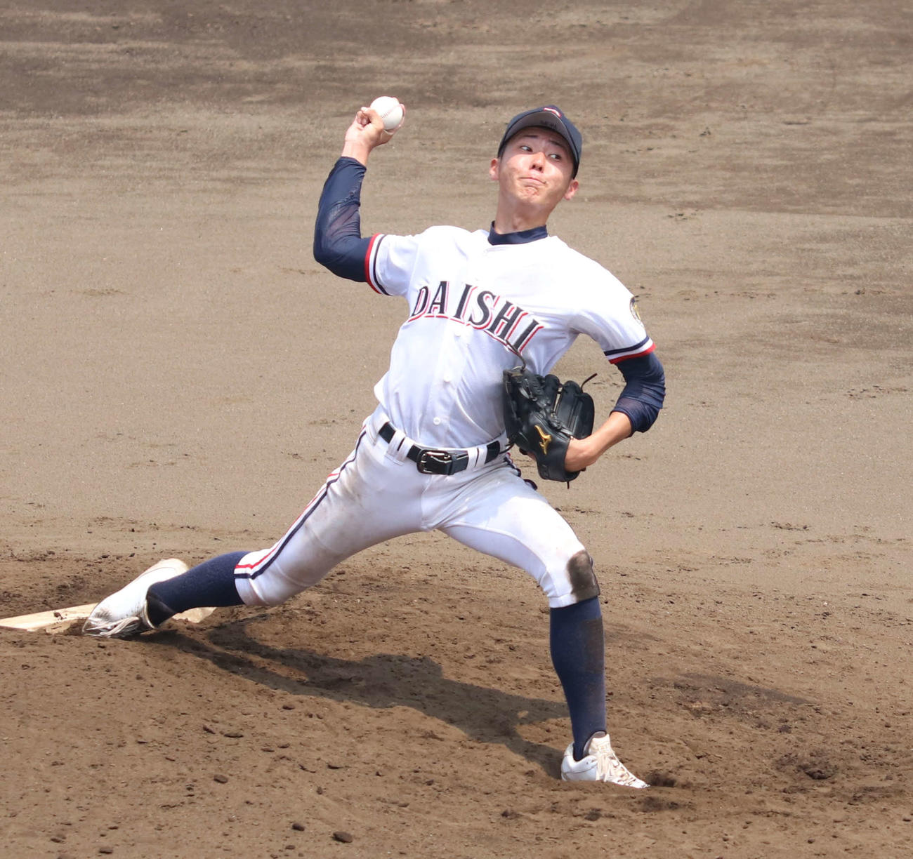 大師対アレセイア湘南　先発する大師・大竹（撮影・寺本吏輝）