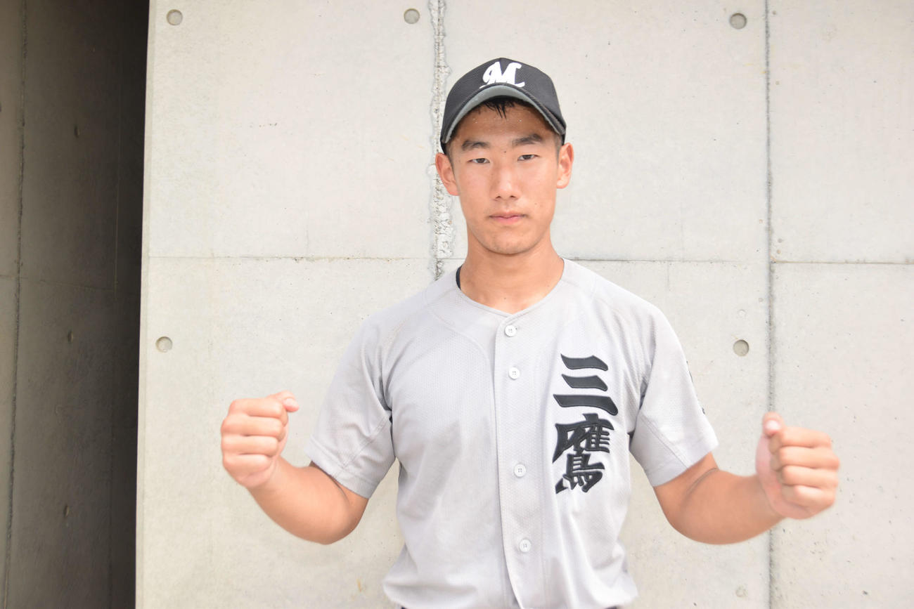 田無工科対三鷹中等　投打で活躍した三鷹中等の宮岡（撮影・泉光太郎）