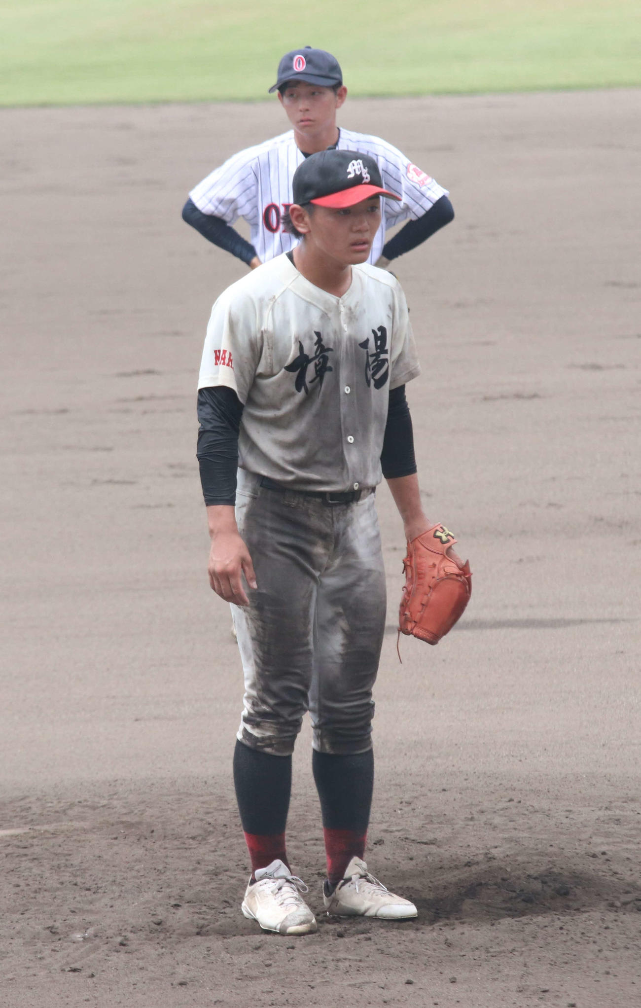 成田北対大原・茂原樟陽　6回裏成田北無死二、三塁サヨナラボークにぼうぜんとする茂原樟陽・十枝（撮影・北村健龍）