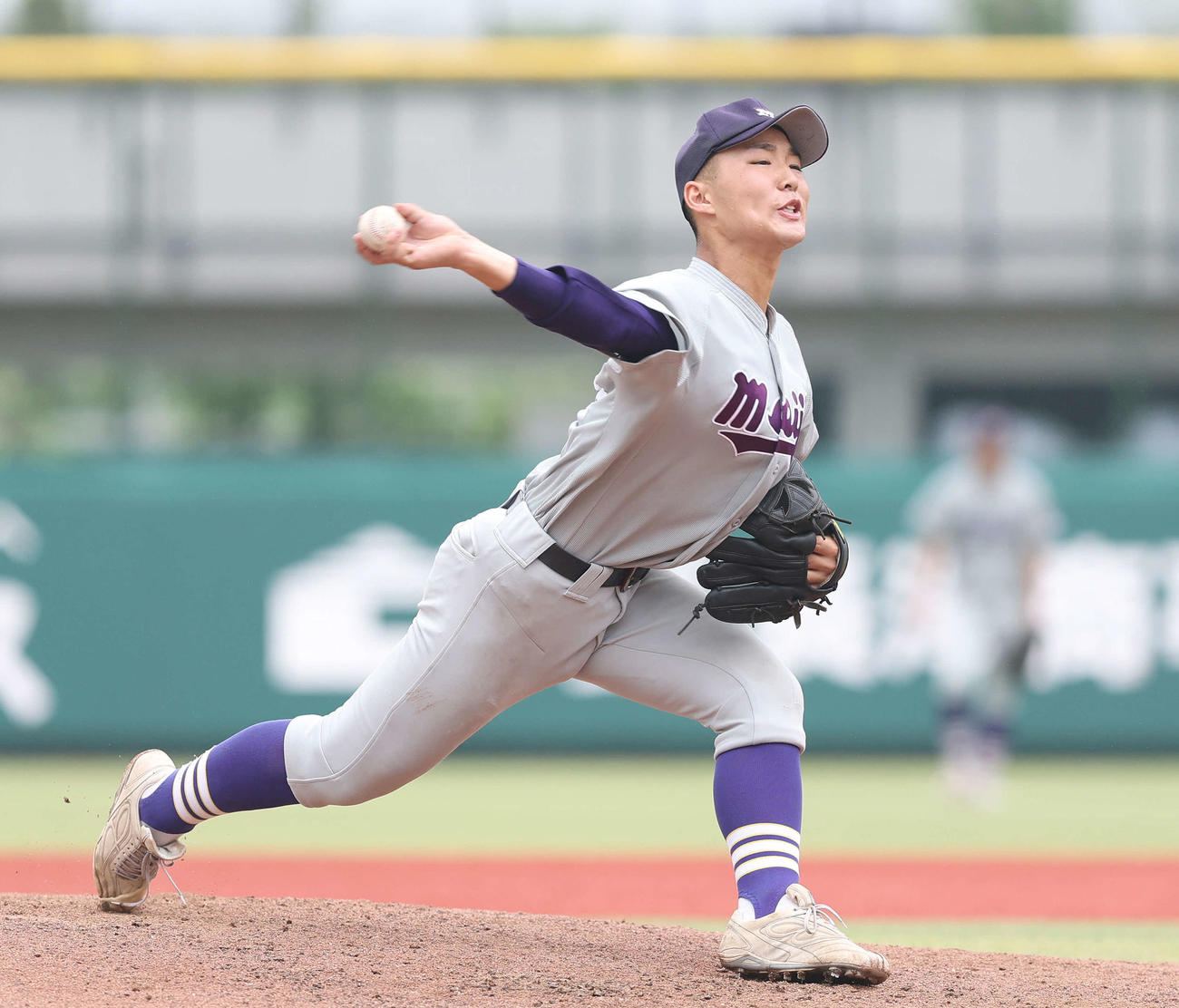 明大中野対上野学園　先発登板する明大中野・石和田（撮影・河田真司）