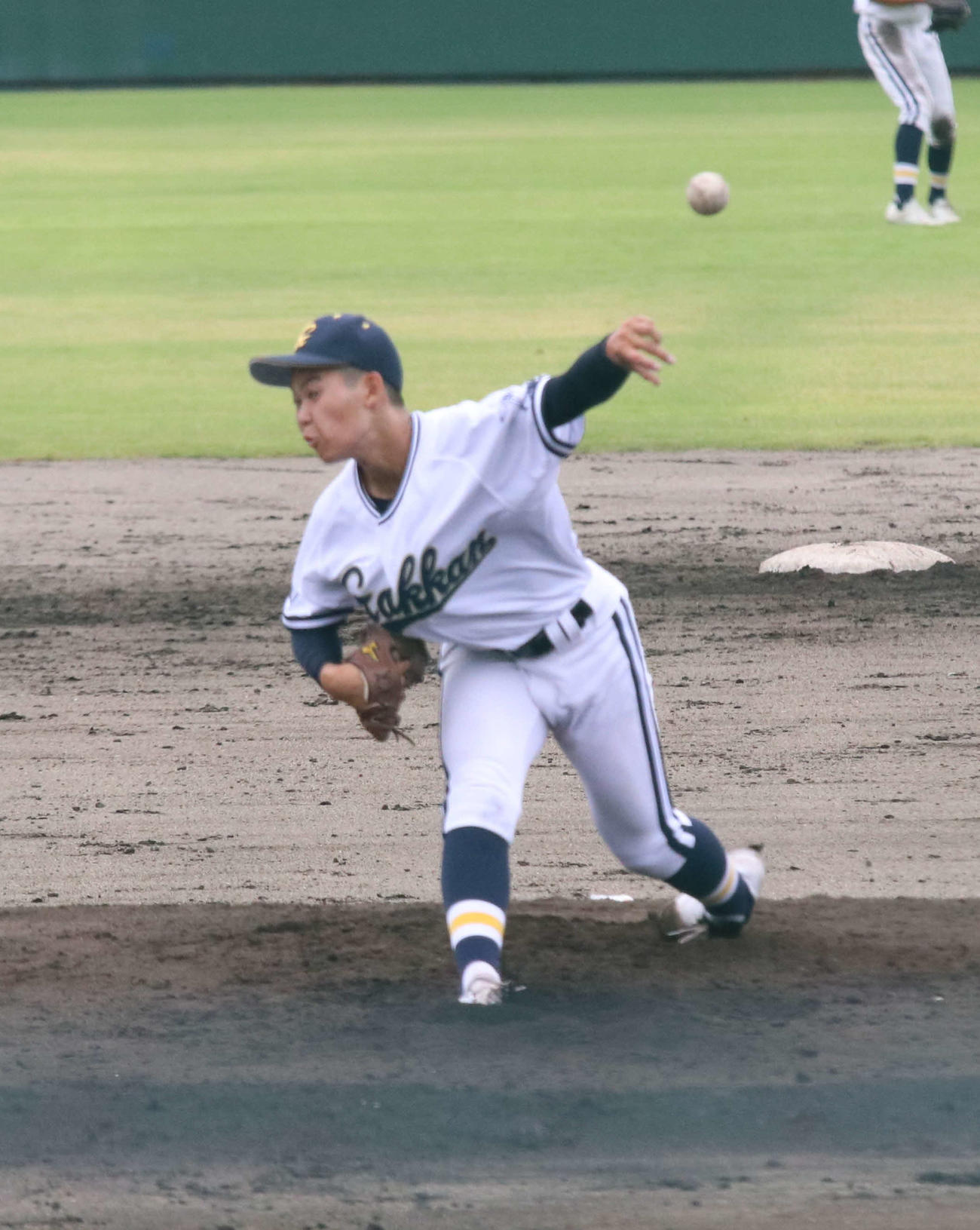 一宮商対東京学館　先発し力投する東京学館・大野（撮影・北村健龍）