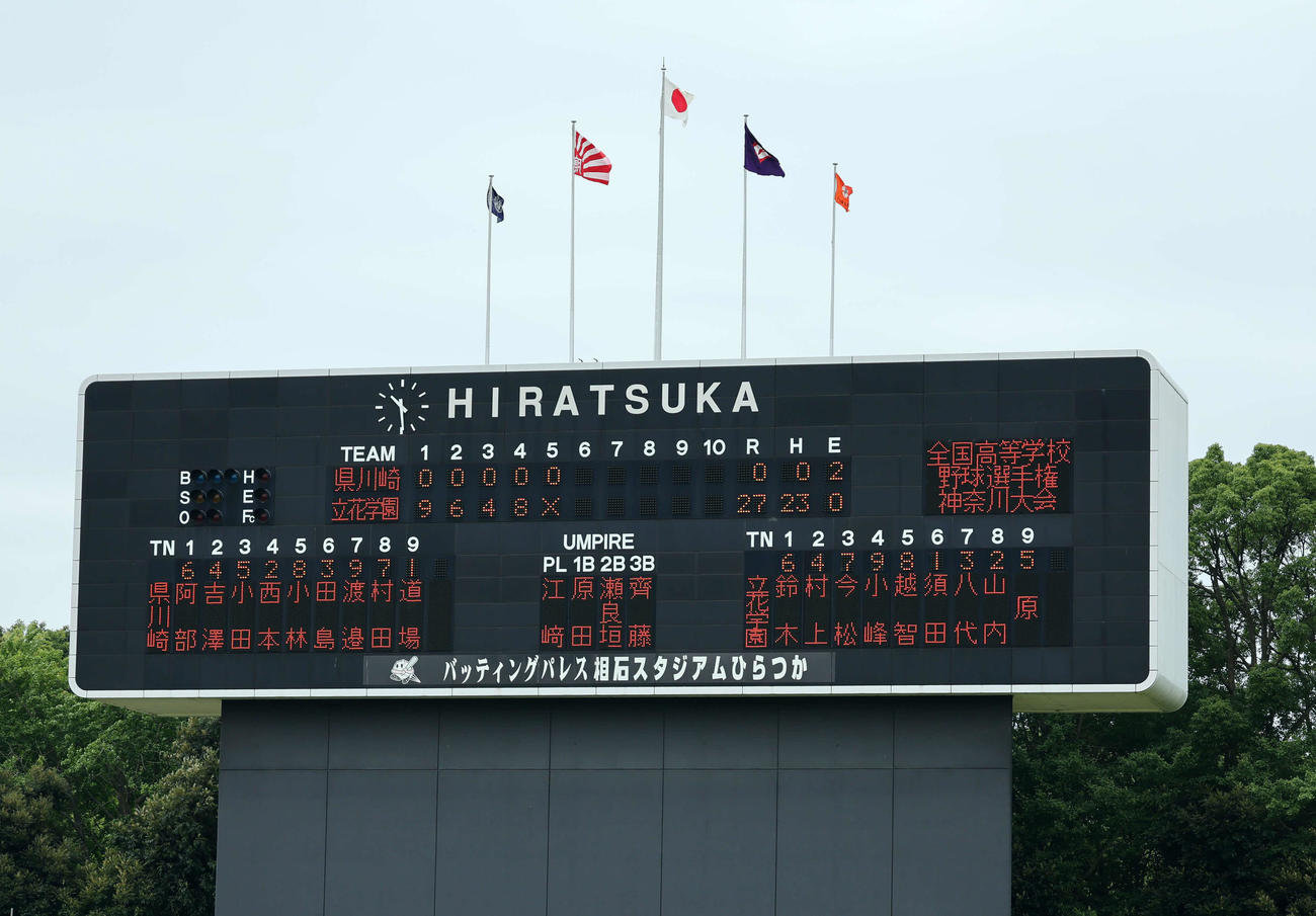 県川崎対立花学園　立花学園がコールド勝ちで駒を進める（撮影・山本朝陽）