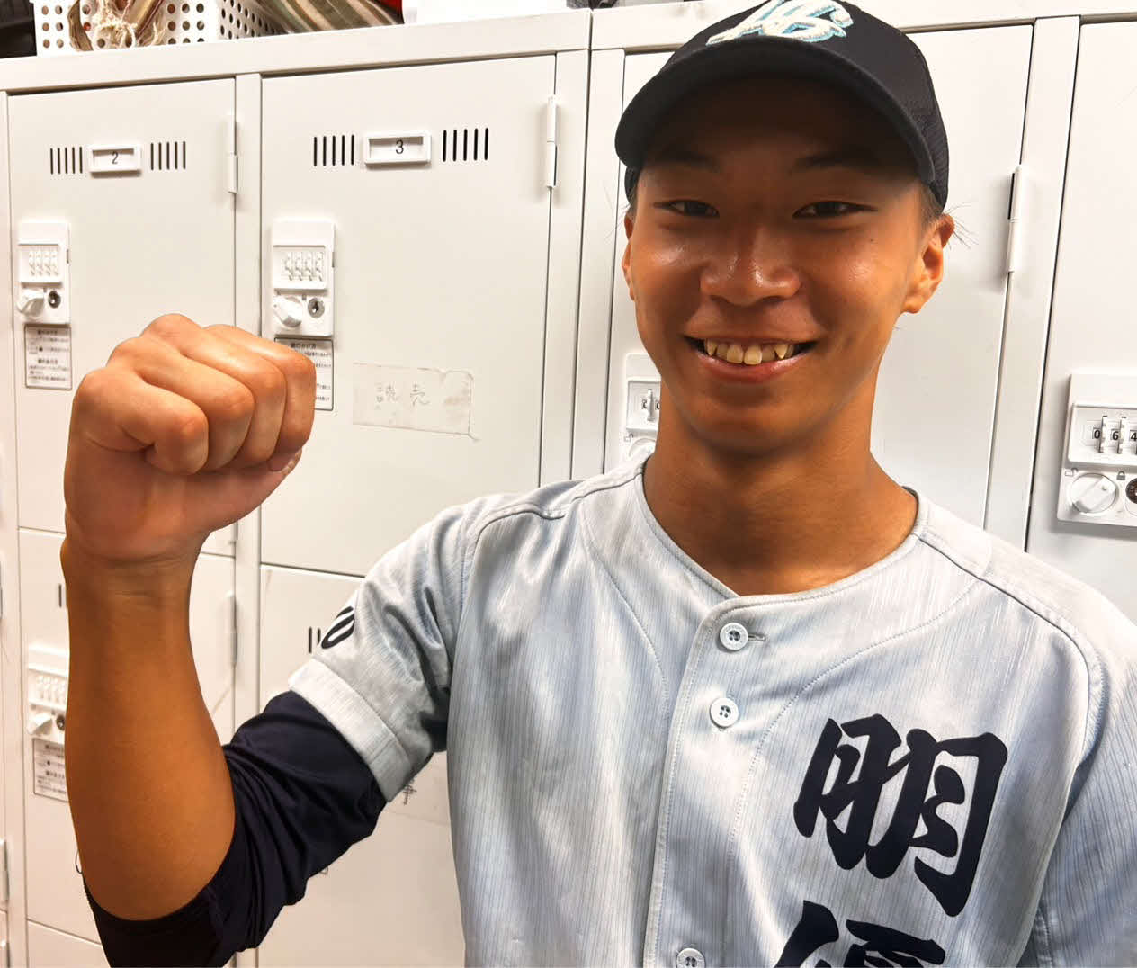 昭和第一戦で2安打4打点と活躍した朋優学院の植木（撮影・平山連）