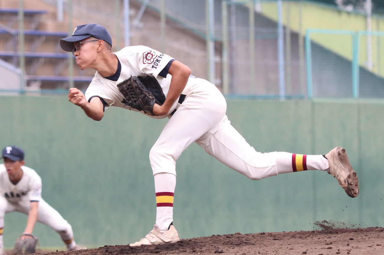 田無対聖徳学園　田無先発の曽山勇貴（撮影・泉光太郎）