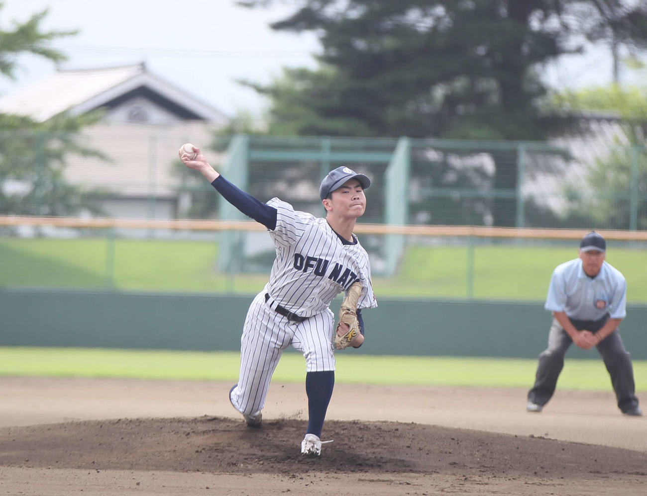 一関高専対大船渡　先発し好投した大船渡・熊谷（撮影・高橋香奈）