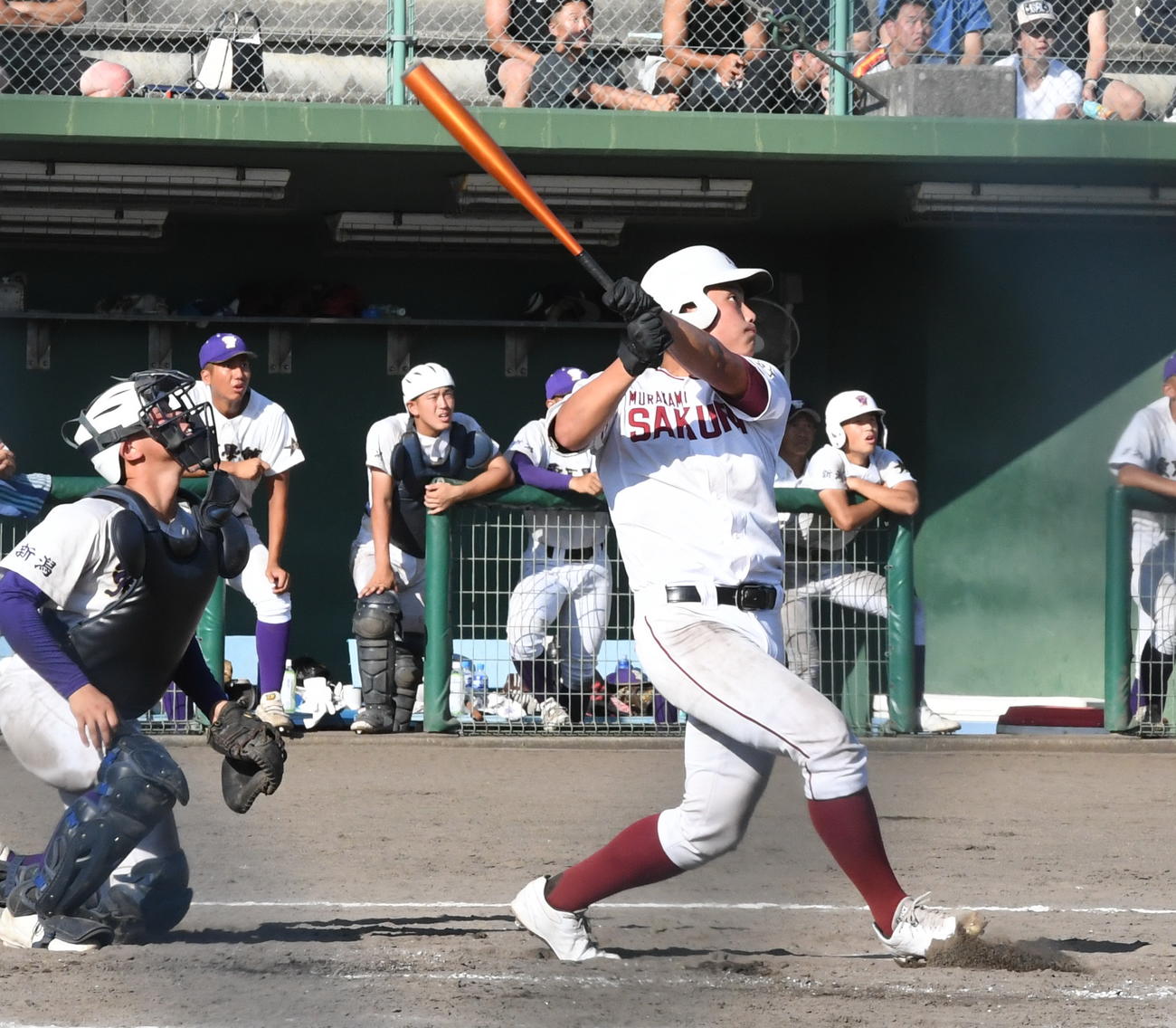 村上桜ケ丘対東京学館新潟　投打に活躍した村上桜ケ丘・渡辺勇（撮影・小林忠）