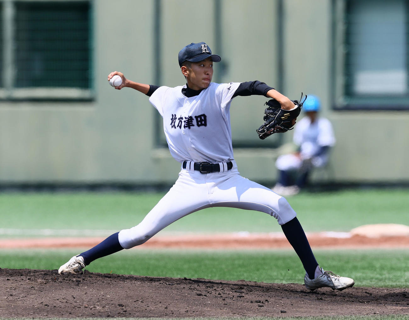 枚方津田対履正社　先発した枚方津田・山野（撮影・藤尾明華）