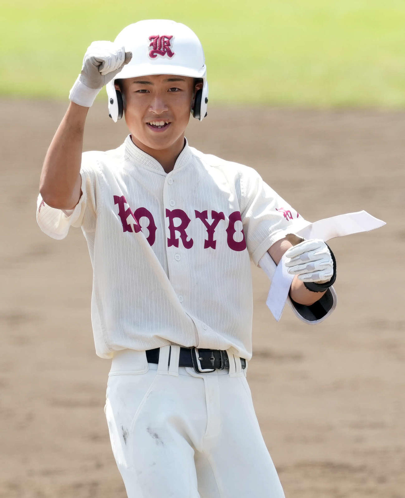 千葉経大付対拓大紅陵　5回裏拓大紅陵1死二、三塁、2点適時打を放った秋森（撮影・たえ見朱実）