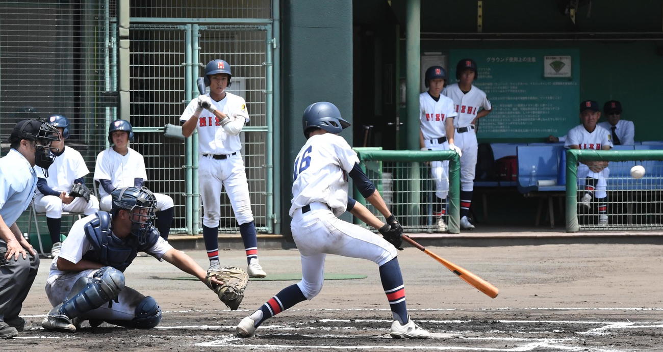 新潟西対巻　4安打の新潟西・稲葉（撮影・小林忠）