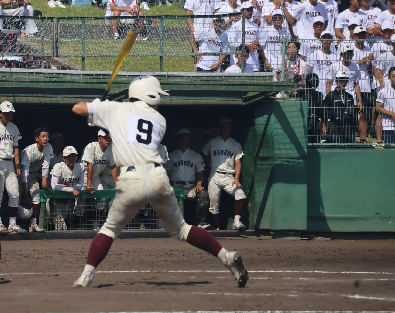 高校野球大阪大会2回戦早稲田大阪対桜宮　2打数1安打1打点と活躍した早稲田大阪・神崎（撮影・佐藤奨真）