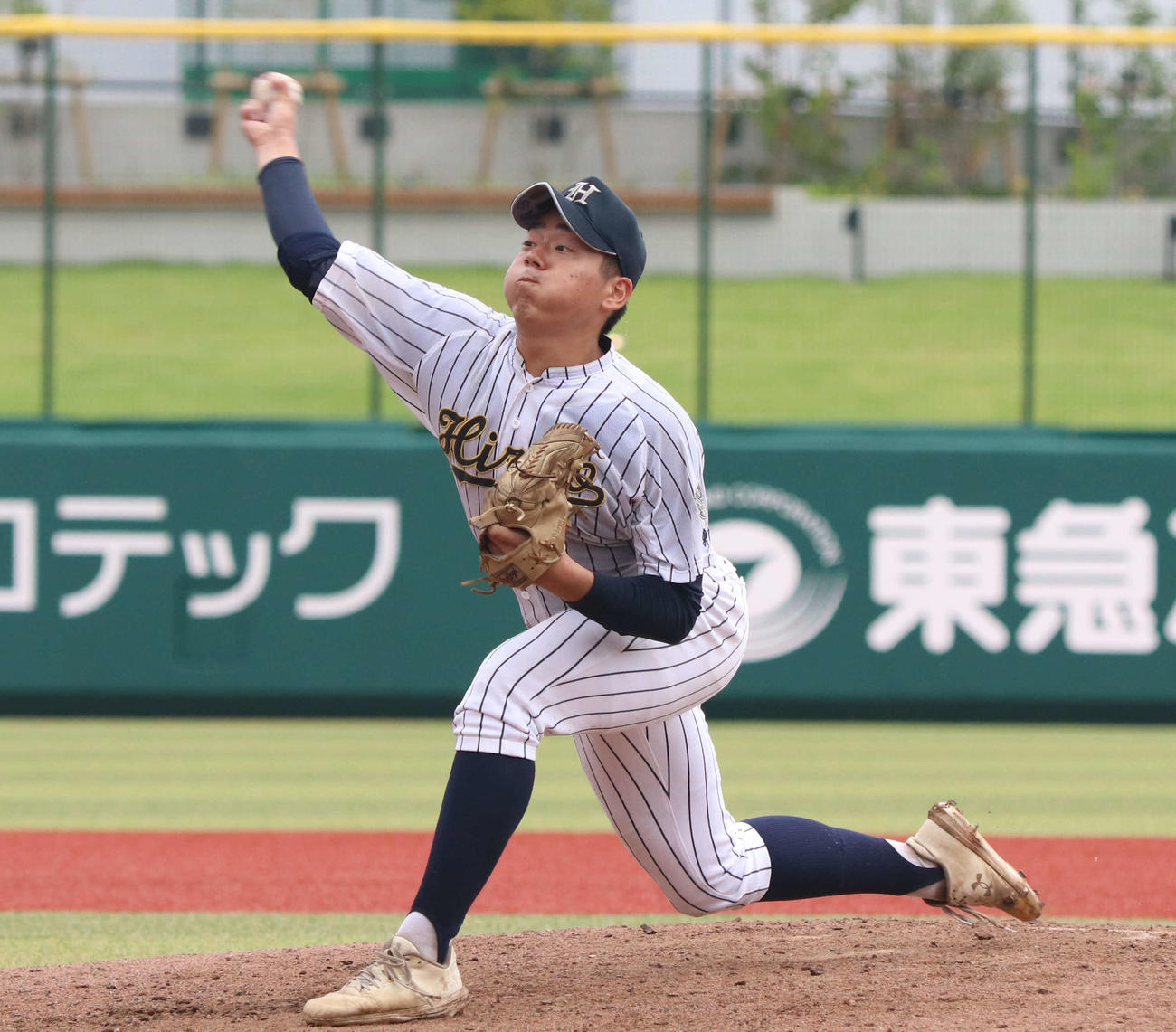 広尾対目黒日大　広尾先発の古荘（撮影・泉光太郎）