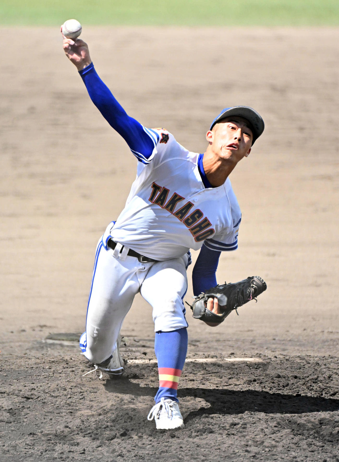 高田商業対智弁学園　高田商業先発の田宮永遠（撮影・石井愛子）