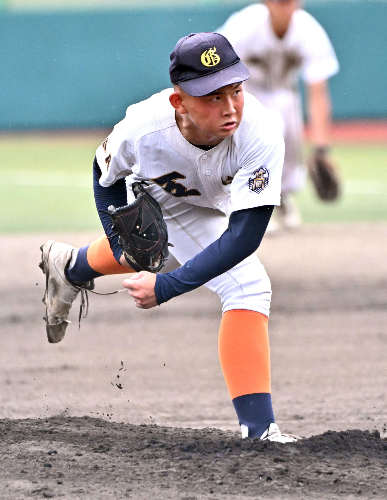 奈良対五條　五條先発の佐古空音（撮影・石井愛子）