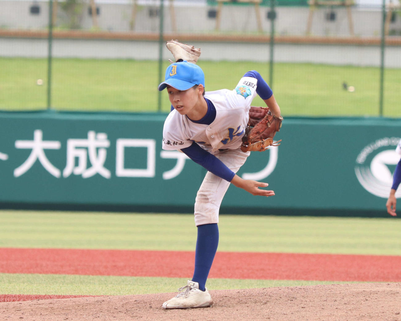 上水対田無　上水先発の中村（撮影・泉光太郎）