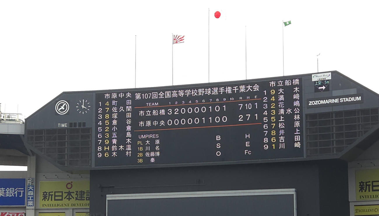 市船橋対市原中央　2度の雨天中断を挟み16時ごろ終わった試合（撮影・鈴木みどり）