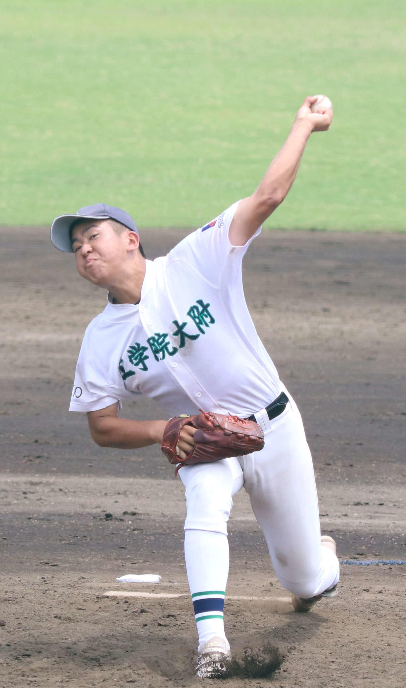 工学院大付対富士森　工学院大付先発の岩月（撮影・泉光太郎）